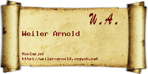Weiler Arnold névjegykártya