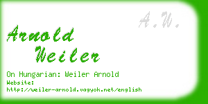 arnold weiler business card